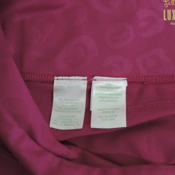 LILLY PULITZER LUXLETIC Top & Leggings Set sz M/L Pink & Wine - Picture 14 of 16